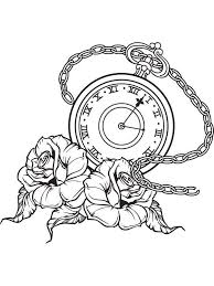 Pocket Watch Roses Tattoo Flash Wall Art Sticker Vinyl Watch Tattoos Pocket Watch Tattoos Tattoos