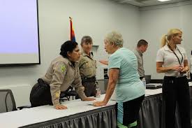MCSO was pleased to be in Sun City West this morning to give a Senior  Safety Presentation sponsored the R.H. Johnson Library. Deputy Daniel Demara  was joined by Sgt. Polly White, Deputy