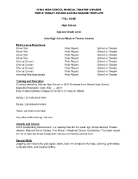 Sample musical theatre resume save music resume template classy. 24 Printable High School Resume Template Forms Fillable Samples In Pdf Word To Download Pdffiller