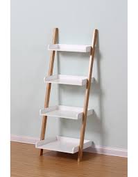 This sleek white ladder shelf comes from the renowned ana white. Edgeworth Ladder Shelving Unit Natural White Bamboo And White Storage