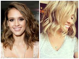 The medium length look combines many of our favorite features above such as tousled, beachy waves, a bright blonde color, gentle layers, and creative bangs. Medium Bob With Beachy Waves Jelitaf