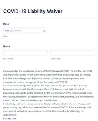 Covid 19 Liability Waiver Form Template Jotform
