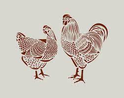 Stencil Hen and Rooster ref 247 - Etsy