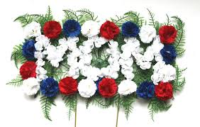 There are tons of combos or you can plant an american flag with your plant selections. Mom Cemetery Pillow Arrangement Red White And Blue