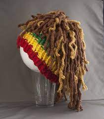 Rasta Hat Rasta Beanie With Dreads Knit Beanie With Hair Etsy In 2021 Yarn Wig Crochet Wig Crochet Kids Hats
