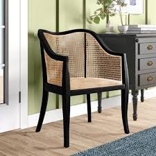Dearborn Solid Wood Dining Chair Color Black Natural In 2020 Solid Wood Dining Chairs Farmhouse Dining Chairs Cane Dining Chairs