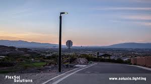Soluxio Solar Light Pole Installed In A Gated Community Near Las Vegas United States Off Grid Solar Lighting For Easy Installation And No Energy Bill Cheap