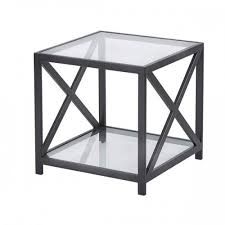 Black And White Farmhouse End Tables Black Metal X Frame Box Industrial Farmhouse Accent Table Contemporary End Tables Table Coffee Table