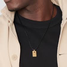 How to measure for necklace size. Movado Movado Men S Black Cord Necklace With Gold Pendant