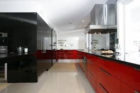 modern kitchen design red and black