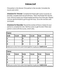 Designed and personalized printed golf score sheets | 800 x 1038. Frisbee Golf Scorecard By Sarah Casey Pe Teachers Pay Teachers
