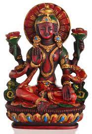 Ganesha und lakshmi figur hinduismus götter dekoration spiritualität meditation. Lakshmi Statue Bemalt Resin Rot 14 Cm Aus Nepal Kaufen