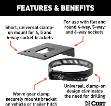Cable and wire can be installed or removed for repair without removing clamp. Curt 57204 Vehicle Side Trailer Wiring Harness Clamp On Bracket Mount For 4 Way 5 Way Or 6 Way Connectors Kolenik Patio Lawn Garden