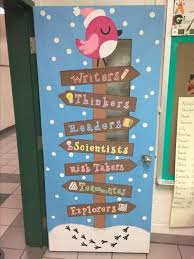 Make a snow globe that goes forever, while a candle. 45 Amazing Ideas For Winter And Holiday Classroom Doors