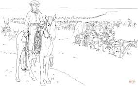 Cowboy Jobs Cattle Drive Coloring Page Free Printable Coloring Pages
