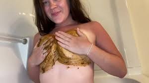 Panties pooping first then smearing shit on her butt and boobs XXX Porn  Video - PervertTube.com