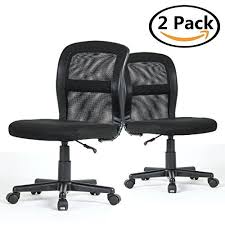 2 Packs B2c2b Swivel Mid Back Mesh Task Office Chair Without Arms Ergonomic Computer Chair Guest Recept Office Chair Conference Room Chairs Office Meeting Room