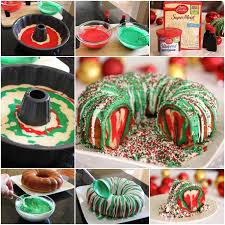 Utterly distinct from the fruity, boozey density of british christmas cake, japanese christmas cake, or 'kurisumasu keki,' is a light sponge cake, covered in a layer of whipped cream and also decorated. Diy Rainbow Tie Dye Christmas Wreath Bundt Cake