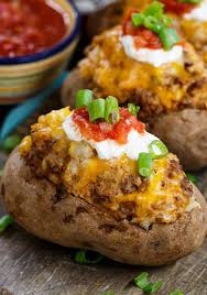 Double Stuffed Taco Potatoes And A Giveaway Spicy Southern Kitchen Recipe Recipes Baked Potato Recipes Food