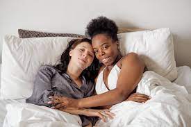 Cute Lesbian Couple Looking at Camera Stock Image - Image of cute, person:  224878591