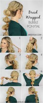 Missy Sue Her Braid Wrapped Bubble Ponytail Tutorial Hair Styles Long Hair Styles Bubble Ponytail
