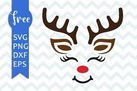 Download Reindeer Face Svg Free Christmas Svg Reindeer Svg Shirt Design Instant Download Free Vector Files Xmas Svg Free Png Dxf Eps 0170 Freesvgplanet