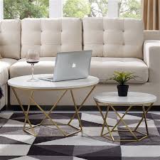 3 out of 5 stars with 2 ratings. Walker Edison Modern Nesting Coffee Table Set White Marble Gold Lwf28clrgmg Rona
