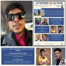 Join us TONIGHT at 6:00 PM for the Systems in Action Lecture Series at  Morgan State University! Tonight's session is “Using Community Voice in  Systems Design” featuring: • Ms. Monique Batteast, MBA –