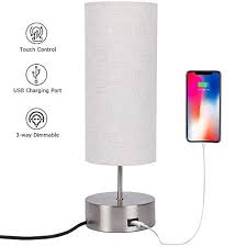 Touch Control Table Lamp Bedside With Usb Charging Port 3 Way Dimmable Touch Lamps Modern Nightstand Lamp With Sand N In 2020 Touch Lamp Bedside Table Lamps Lamp