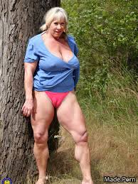 Porn image of woman nude hairy muscular skinny cameltoe pigtails created by  AI