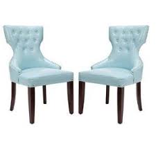 Amazon Com Safavieh Mercer Collection Samuel Light Blue Faux Leather Dining Chair Set Of Leather Side Chair Leather Dining Chairs Leather Dining Room Chairs