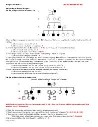 Pedigree genetics advanced pedigree tutorial and question. E Bio Worksheet Pedigree Analysis In Genetics Answers
