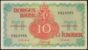Norges bank shall promote economic stability in norway. World Banknotes Coins Pictures Old Money Foreign Currency Notes World Paper Money Museum Norway 10 Kroner Banknote 1944 Norges Bank