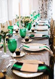 Green Pantone S Color Of The Year Wedding Reception Table Decorations Emerald Green Weddings Wedding Reception Tables