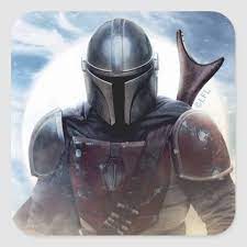 The Mandalorian Walking Through Desert Dust Square Sticker Zazzle Com In 2021 Star Wars Painting Star Wars Canvas Art Star Wars Art
