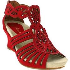 Earthies Caradonna Bright Red Nubuck Women S Sandal Orthopedic Shoes Comfortable Work Shoes Women Shoes