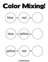 Color Mixing Coloring Page From Twistynoodle Com Color Mixing Color Worksheets Mixing Primary Colors