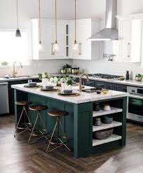 Impressive Emerald Green Painted Kitchen Cabinets Just On Smarthomefi Com Green Kitchen Designs Interior Design Kitchen Small Contrasting Kitchen Island
