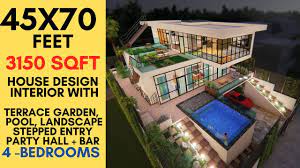 Here are a few to explore, provided you think it through and. 45x70 Feet House Ultra Modern Luxurious House Design With Swimming Pool Terrace Garden At Front Youtube