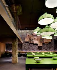 Minimalistic Asian Restaurant With Fresh Green Elements Bar Design Restaurant Noodle House Restaurant Decor
