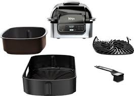 Ninja Foodi 5 In 1 Indoor Smokeless Air Fry Electric Grill Stainless Steel Black Ag301 Best Buy Electric Grill Indoor Electric Grill Grilling