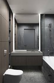 Grey Modern Industrial Apartment Interiors Industrial Bathroom Design Bathroom Design Apartment Interior