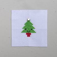 How big is a snowman in a hat? Kawaii Christmas Tree Mini Cross Stitch Kit By Marvling Bros Ltd Notonthehighstreet Com