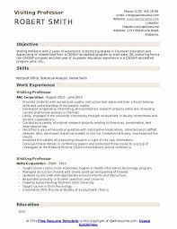 I started working on my assignment for _____ and i just had a couple of questions to make sure that i am on the right track. Visiting Professor Resume Samples Qwikresume