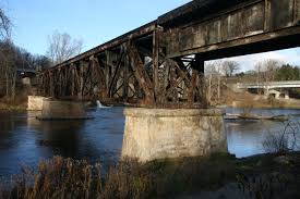 Newaygo is a city located in michigan. Newaygo Railroad Bridge Historicbridges Org