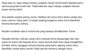 Pemilik serta sekaligus pengelola dari situs / blog. 8 Bulan Sabar Cari Duit Sendiri Bapa Terharu Netizen Sanggup Jual Barang Kesayangan Demi Ainul
