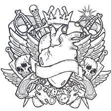 Coloring Rocks Tattoo Coloring Book Skull Coloring Pages Cool Coloring Pages