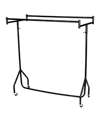 A heavy duty hanging rail that can take a huge amount of weight from heavy garments and clothes without bending or snapping. Double Top Parallel Clothes Garment Rail 5ft High The Shop Fitting Shop