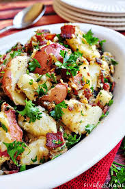 We simmer potatoes whole in salted water when making potato salad. The Best Warm German Potato Salad With Bacon Fivehearthome