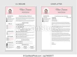 Free basic and simple cover letter templates. Resume Template For Women Modern Cv And Cover Letter Layout With Infographic Minimalistic Curriculum Vitae Design Canstock